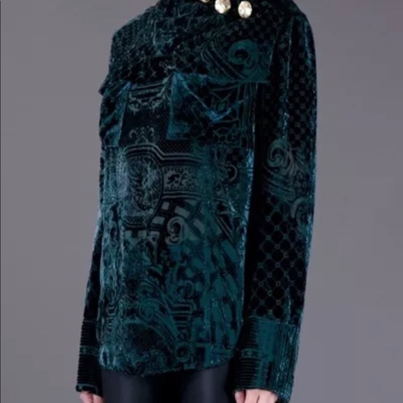 BALMAIN FABERGE RUNWAY VELVET Blouse FR 38 US 6 - Picture 4 of 5